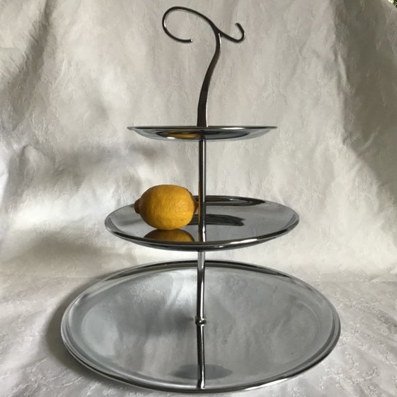3 Tier Cake Stand / Hors d'oeuvres Display , Stainless Steel - Picture 1 of 4